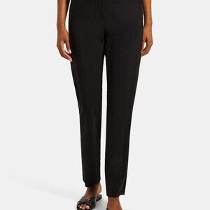 Theory Black Pants Wool Trousers 10" Rise Front Zipper Pockets Size 4